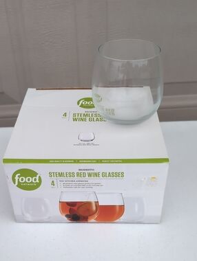 Food Network Clear Stemless Wine Glass - Transparent